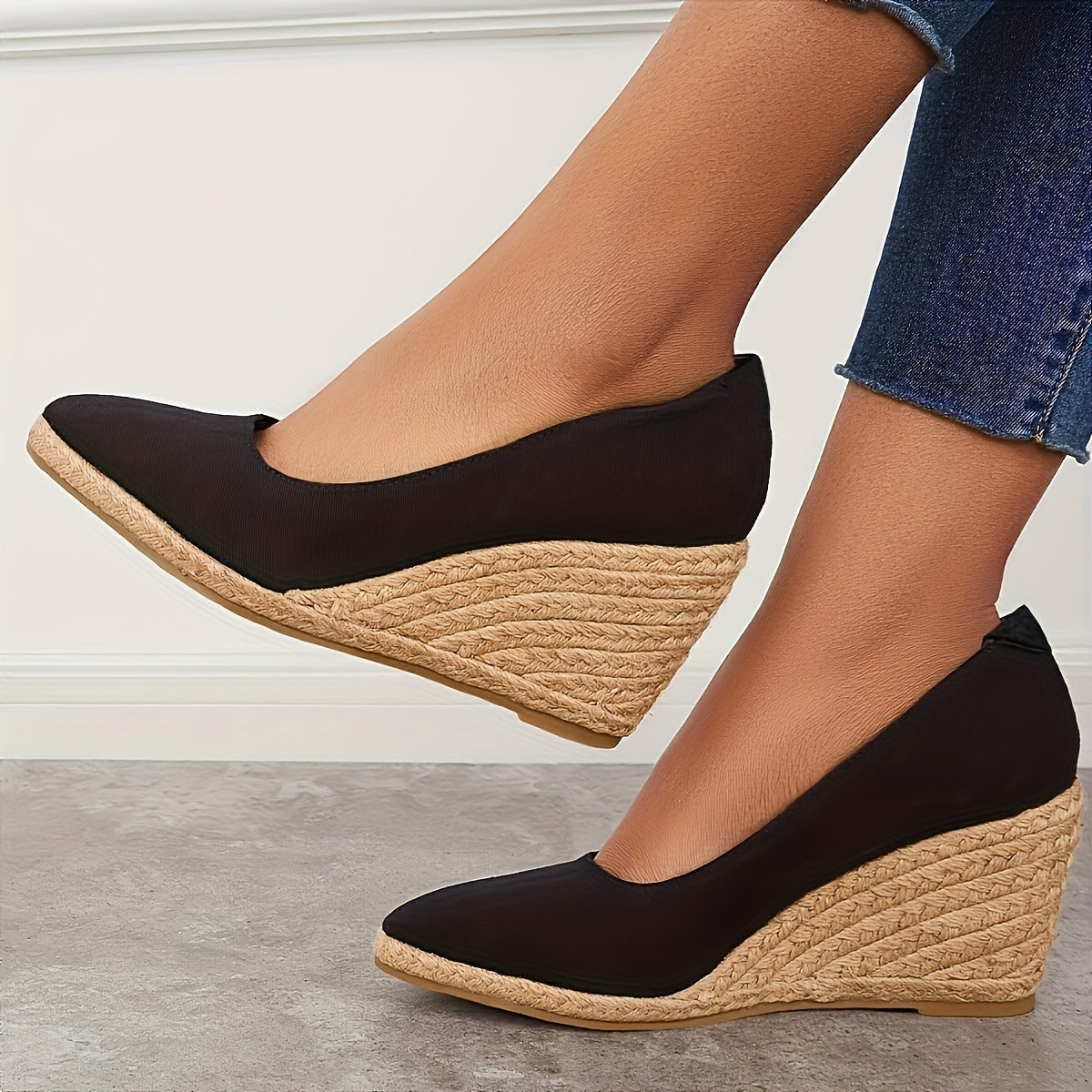 Slip On Platform Espadrilles Wedge Heels Sandals