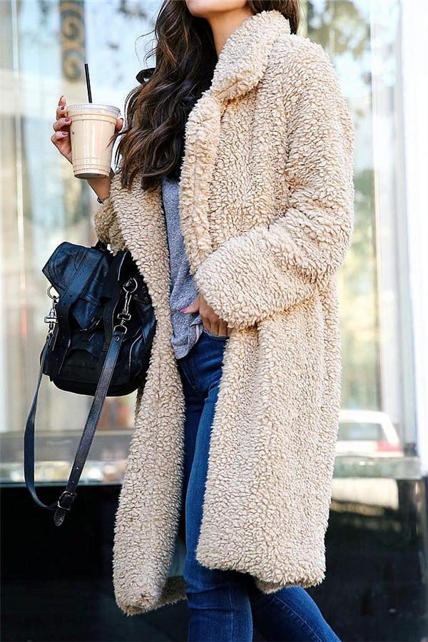 Feeling of Warmth Faux Fur Longline Coat