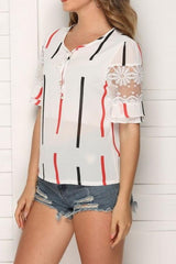 Flared Sleeves Off-shoulder Chiffon Shirt