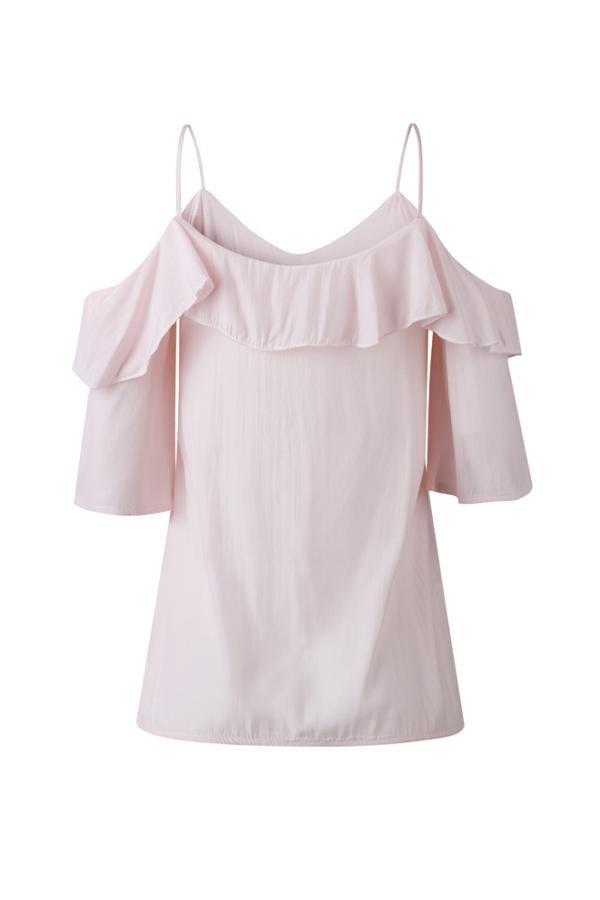 Flounce Halter Design Sling T-shirt