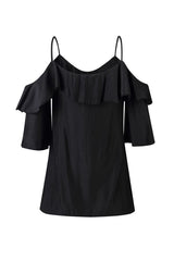 Flounce Halter Design Sling T-shirt