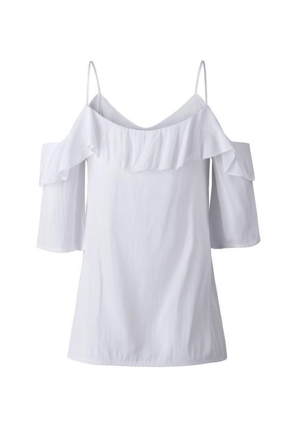 Flounce Halter Design Sling T-shirt