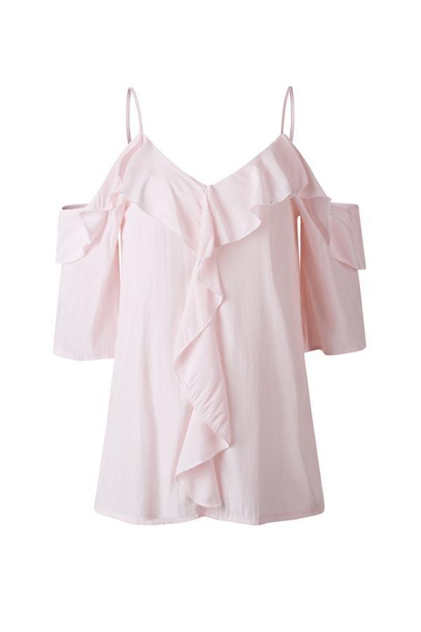 Flounce Halter Design Sling T-shirt