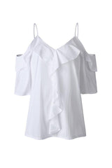 Flounce Halter Design Sling T-shirt