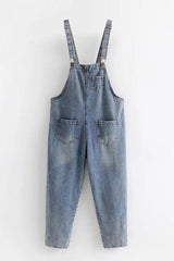 Front Pockets Denim Overalls