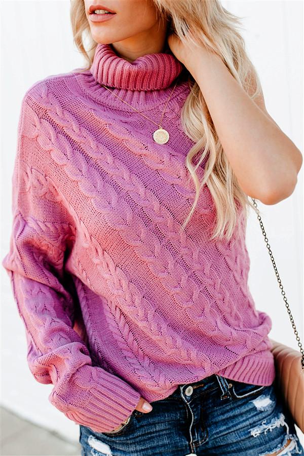 Frost Cable Knit One Sleeve Sweater - White