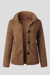 Furry Single Breasted Slim Coat