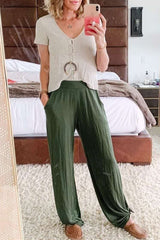 Going Up Wide Leg Zipper Pants