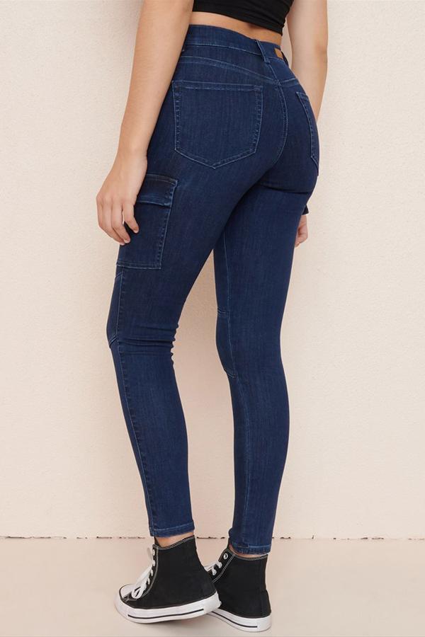 High Elastic Skinny Cargo Jeans