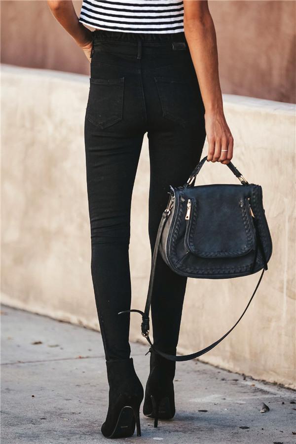 High Waisted Belt Skinny Jeans