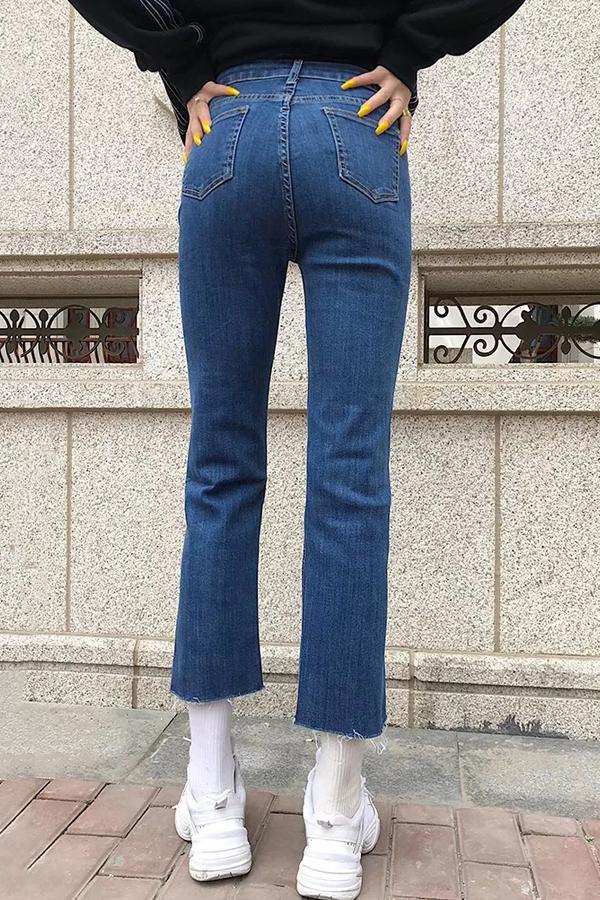 High Waisted Straight Jeans