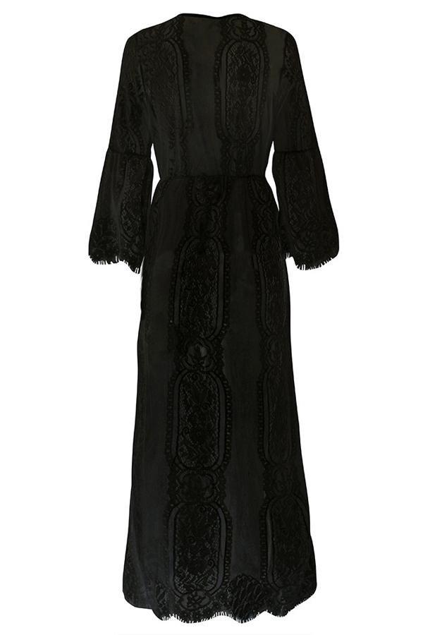 Lace Tie Front Beach Cover Up