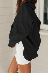 Lapel Long Sleeved Loose Shirt