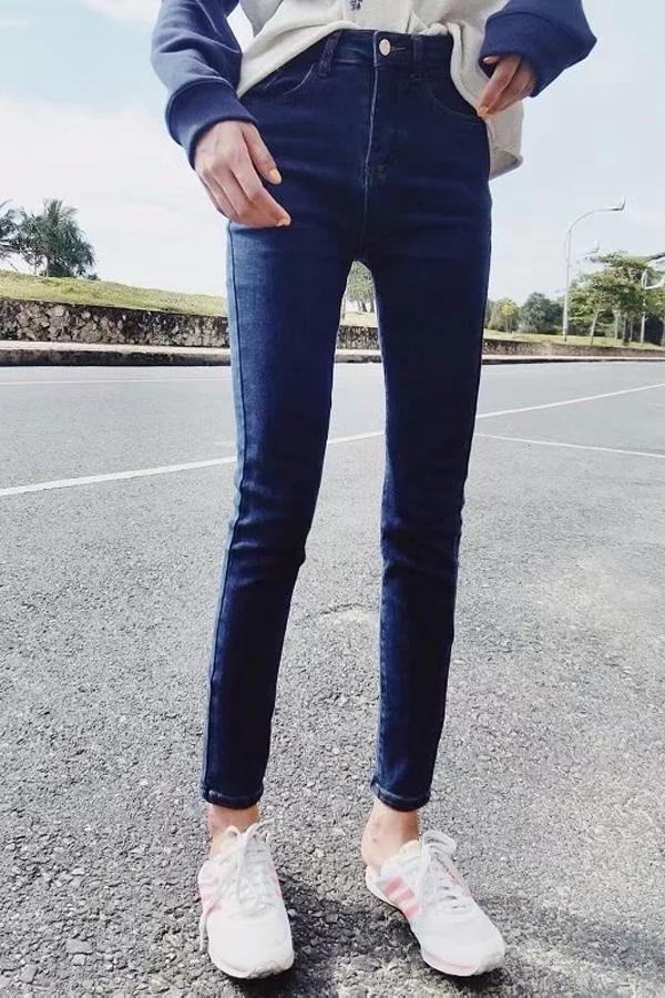 Leisure High-waisted Skinny Jeans