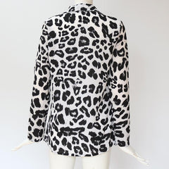 Leopard Print V-neck Long Sleeve Chiffon Jacket