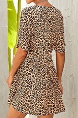 Leopard Print V-neck Loose Dress