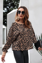 Leopard Round Neck Loose Sweater