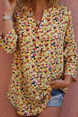 Long Sleeve Printed Casual Button Shirt