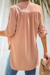 Loose Front-middle Cross Seven-sleeve Shirt