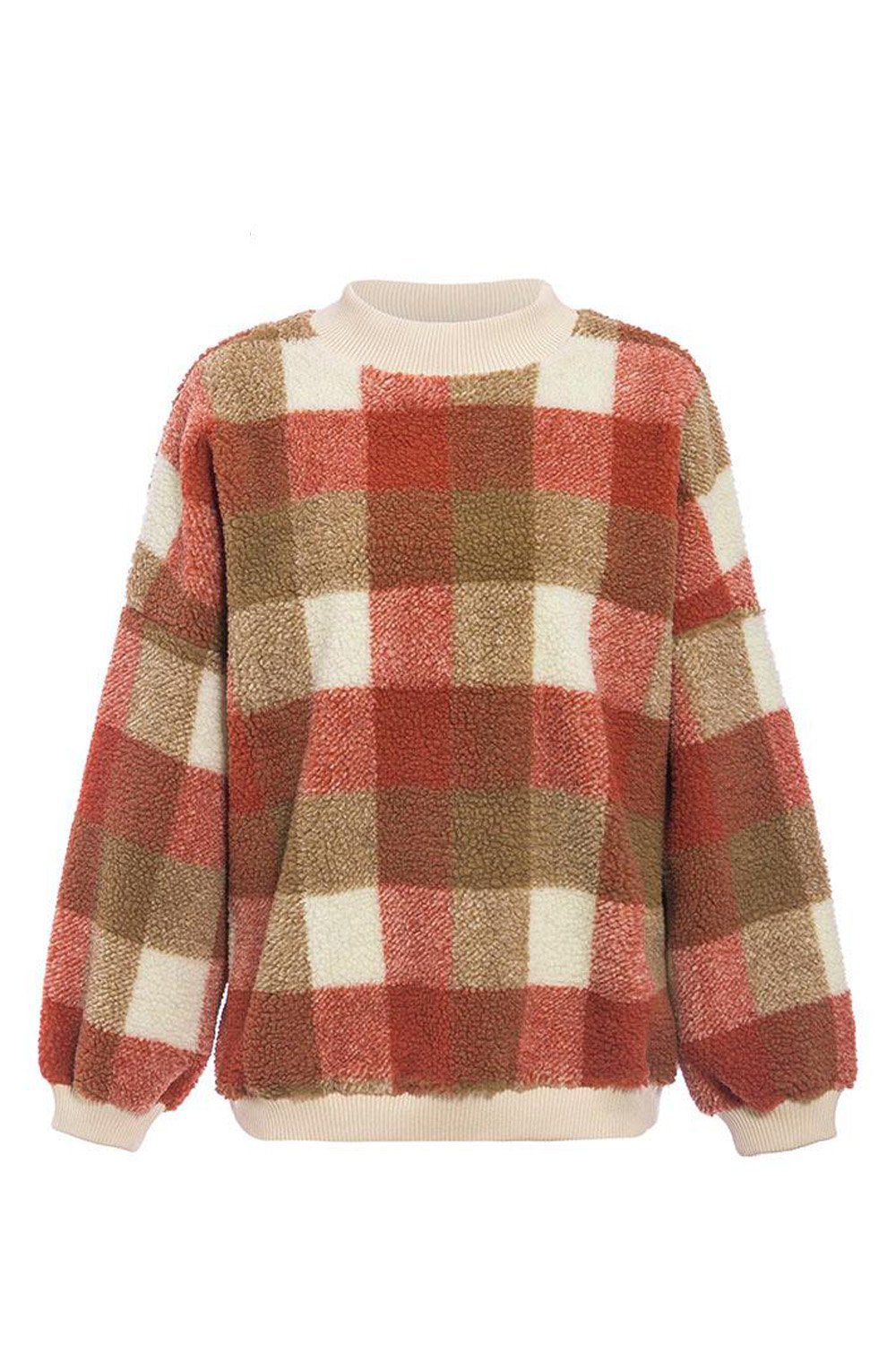 Loose Lambswool Plaid Pullover