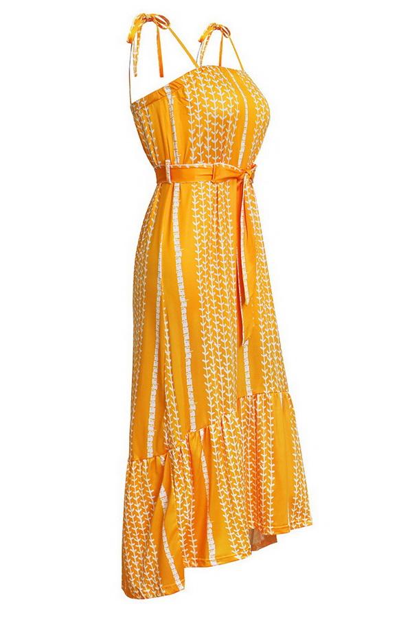 Single Breasted Long-sleeved Chiffon Print Dress