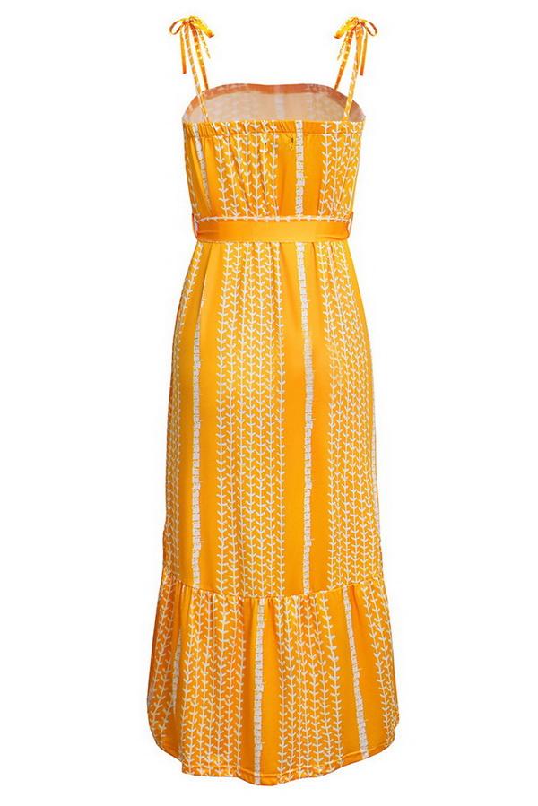 Single Breasted Long-sleeved Chiffon Print Dress