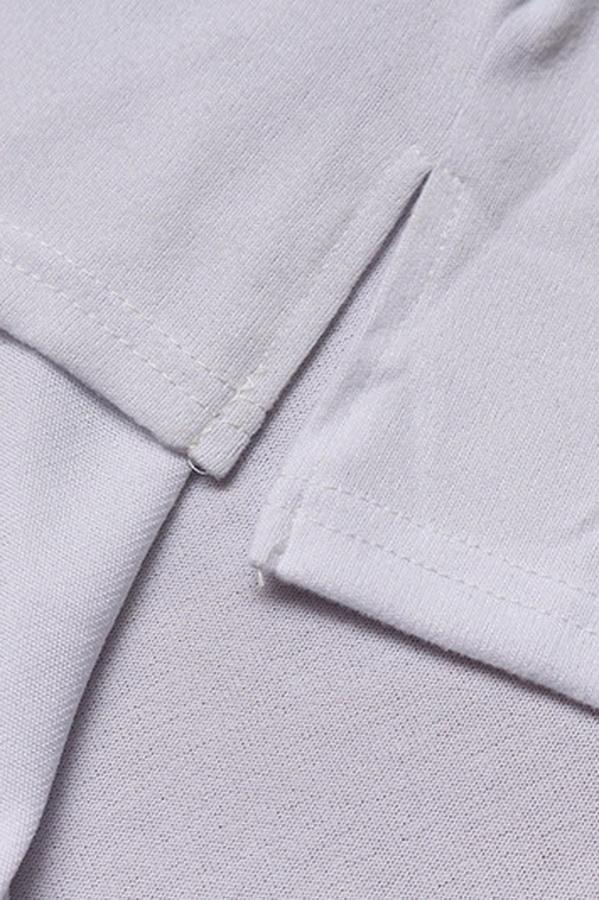 Loose V-collar Plain Long-sleeved T-shirt