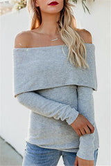 Off Shoulder Lapel Pullover