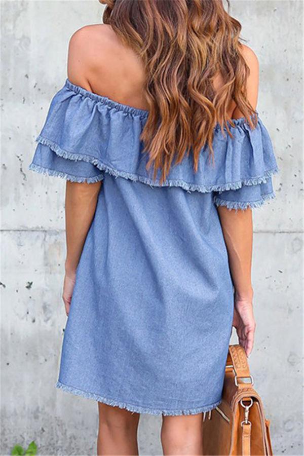 Sleeveless Denim Mini Bodycon Dress