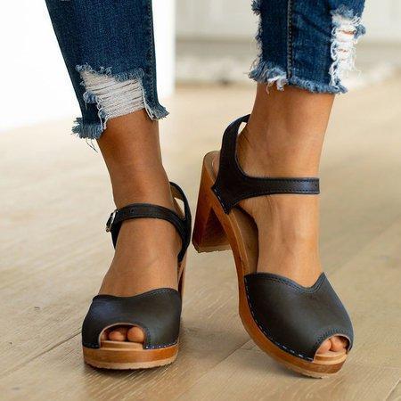 Orange Peep Toe Casual Sandals