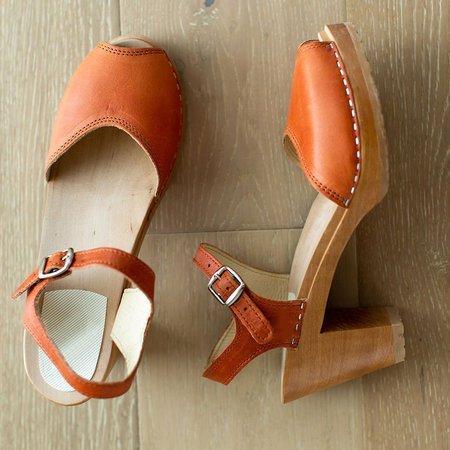 Orange Peep Toe Casual Sandals