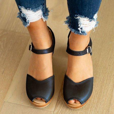 Orange Peep Toe Casual Sandals