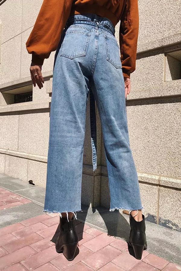 Outdoor Belt Wide Leg Jeans