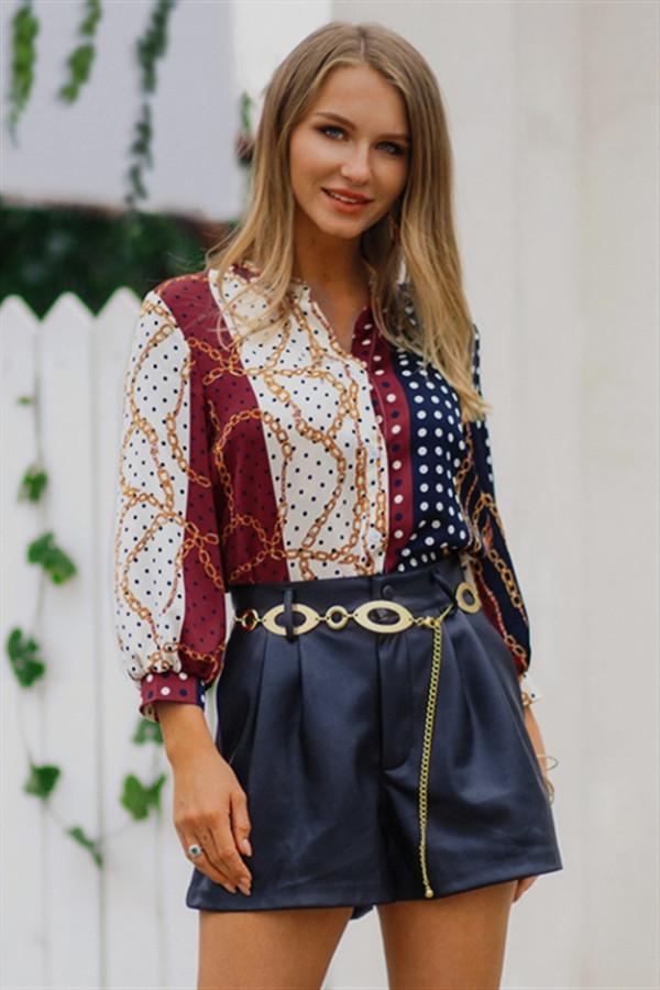 Paisley Three Quarter Length Sleeve Shirt