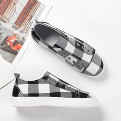 Plaid Canvas Vulcanized Sneakers