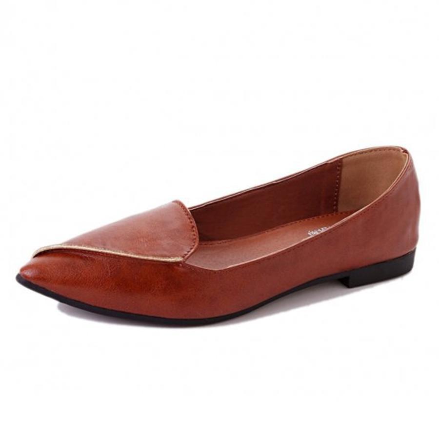 Plain Flat Point Toe Date Comfort Flats
