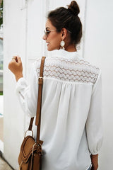 Plain Long-sleeved Chiffon Blouse