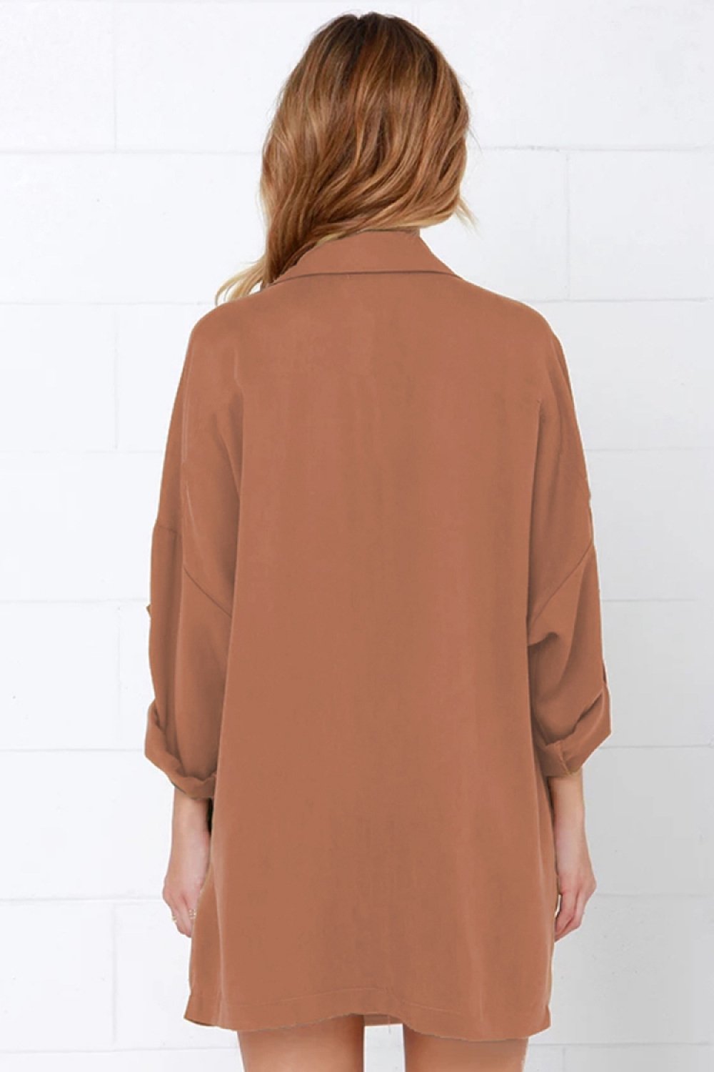 Plain Turn-down Collar Windbreaker