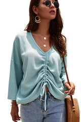 Plain V Neck Lonng Sleeve Sweater