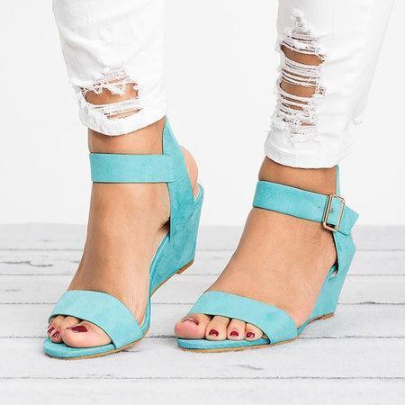 Plus Size Wedges Adjustable Buckle Wedge Sandals