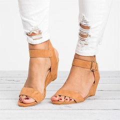 Plus Size Wedges Adjustable Buckle Wedge Sandals