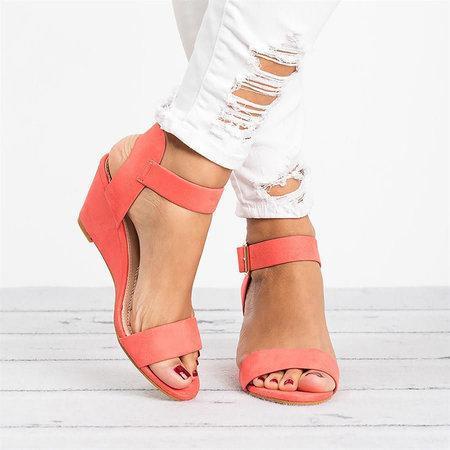 Plus Size Wedges Adjustable Buckle Wedge Sandals