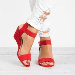 Plus Size Wedges Adjustable Buckle Wedge Sandals