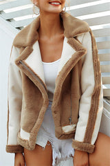 Plush Faux Fur Zipper Jacket