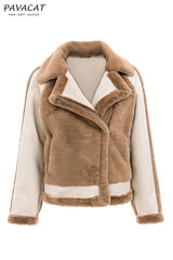 Plush Faux Fur Zipper Jacket