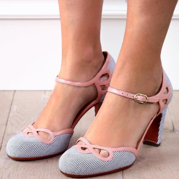 Polka Dot Hollow High Heel Sandals