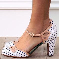 Polka Dot Hollow High Heel Sandals