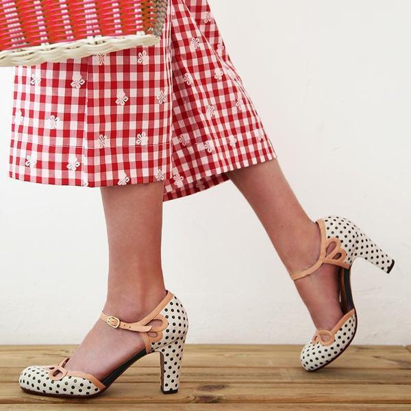 Polka Dot Hollow High Heel Sandals