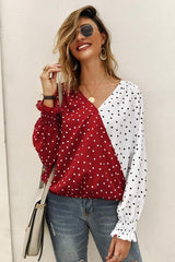 Polka Dot Long Sleeve Blouse