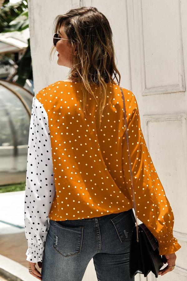 Polka Dot Long Sleeve Blouse